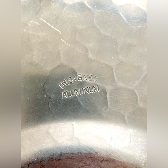 Elegant Designed Aluminum Floral Embossed Charger Plates. Vintage. Large sizes - Picture 6 of 7